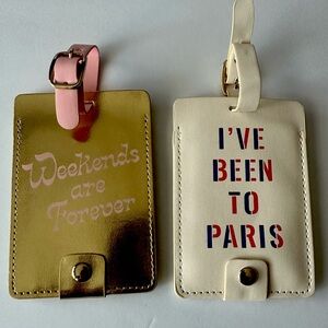 Pair of Two Luggage Vacation Tags by Shop Bando Paris Weekend NWOT